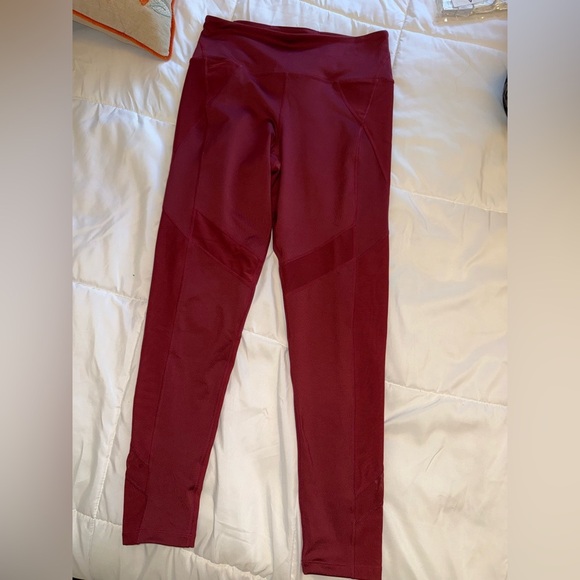 Free People FP Movement Lira Double Lined Mesh Leggings Wine Size Large - Picture 1 of 5